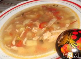 Рыбный суп с рисом и овощами